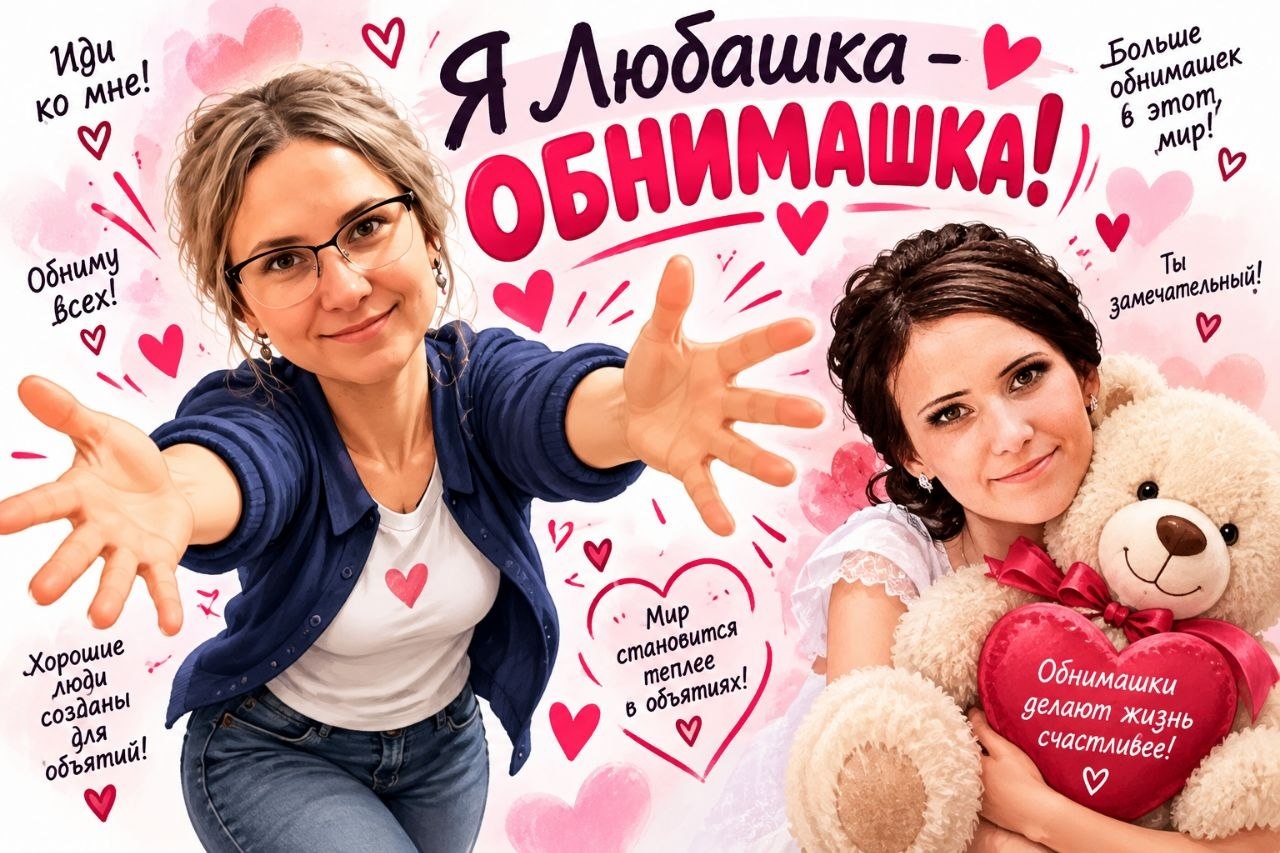 AI-арт для работы «Я Любашка — Обнимашка!»